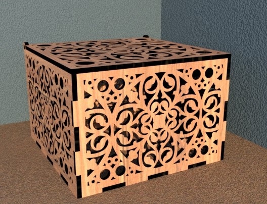 casket. 150x150x100 4mm For Laser Cut Free DXF File