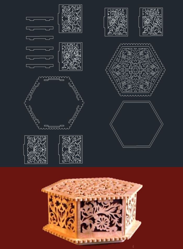 Casket From Plywood For Laser Cut Free DXF File