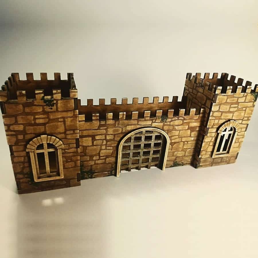 Castle Pen Holder Desk Organizer With Complex Stone Engraving Art Laser Cut Free Vector File