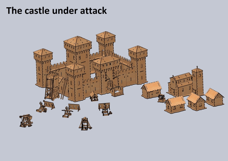 Castle Under Attack Kids Toys For Laser Cut Free Vector File