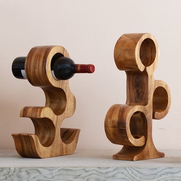 Cat Creative Wood Wine Rack Laser Cut Free Vector File