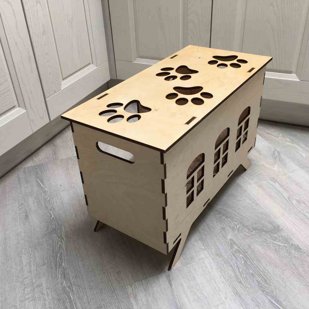 Cat House Template Laser Cut Free Vector File