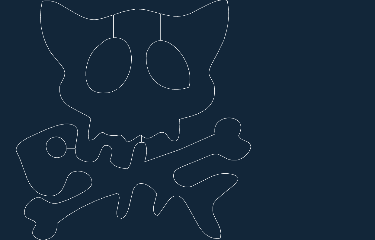 Cat Skull And Crossbone Free DXF File