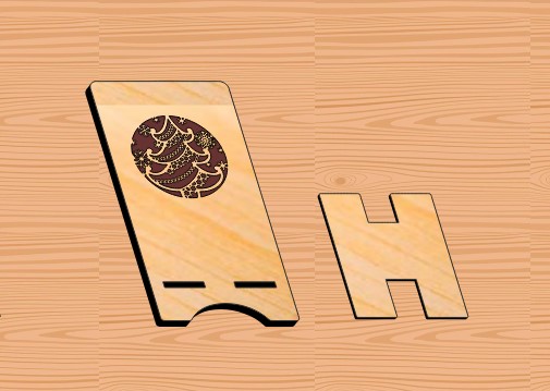 Cell Phone Stand Christmas Tree Engraved Laser Cut Free DXF File