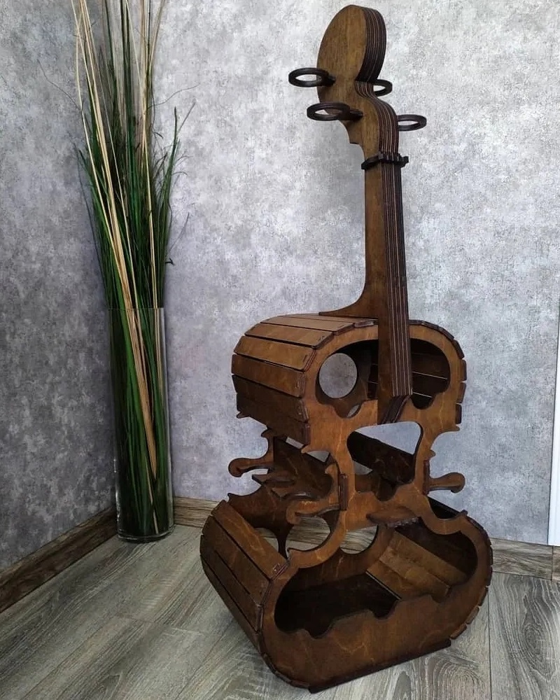 Cello Violin Minibar For Laser Cut Free Vector File