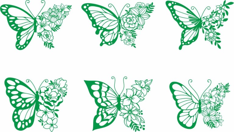 Chic Butterflies Free DXF File