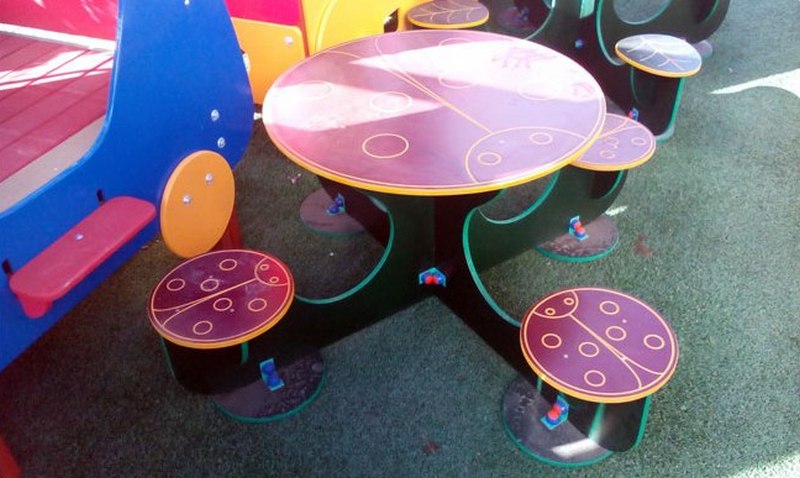 Children Round Table With 4 Chairs Free Vector File