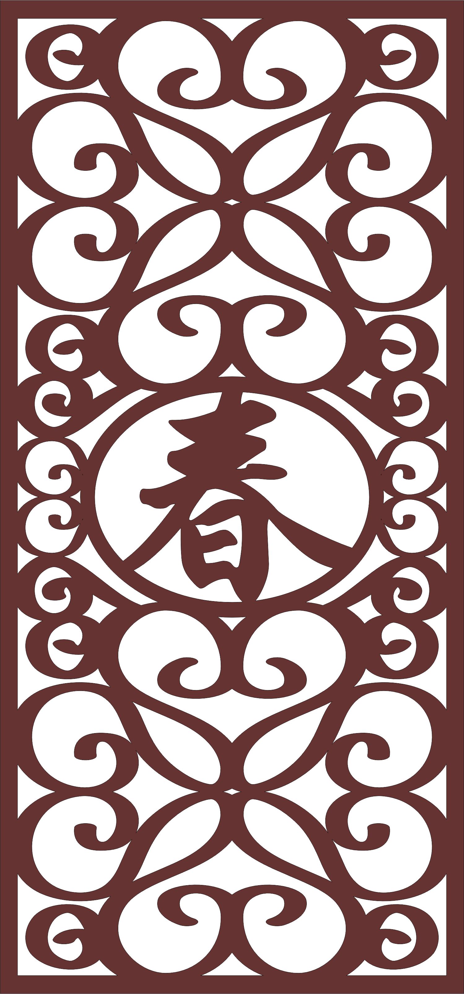 Chinese Textured Wall Pattern For Laser Cutting Free DXF File