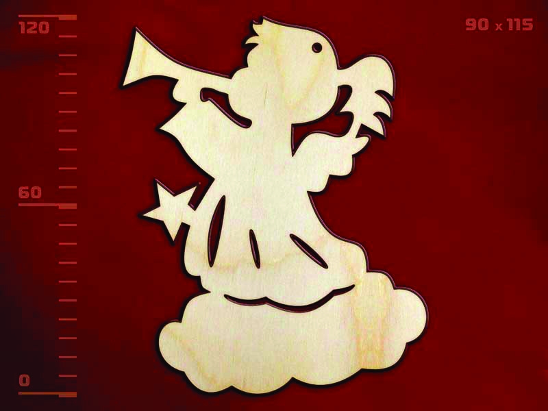 Christmas Angel With Trumpet Laser Cut Free Vector File