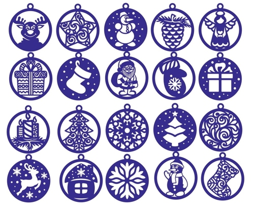 Christmas Ball Ornaments Tree Decor Laser Cut Free Vector File