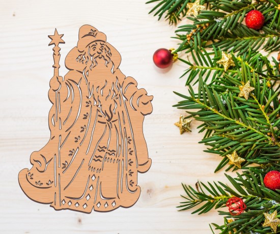 Christmas Father Frost And Snow Maiden In The Fairytale Forest Window Decoration Laser Cut Free Vector File