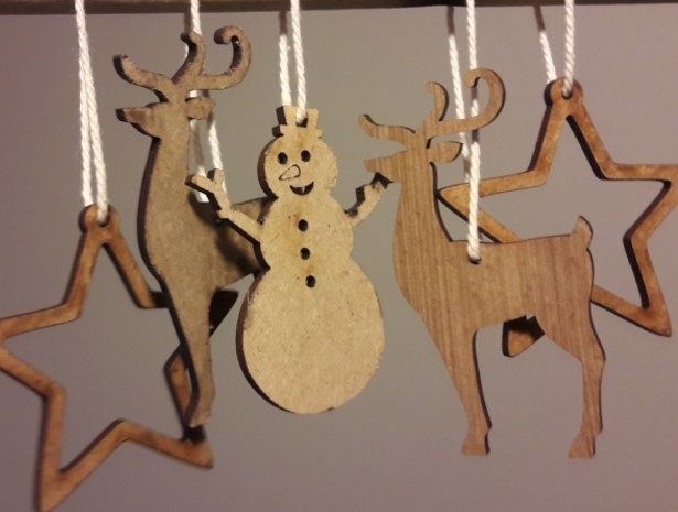 Christmas Hanging Decorations Laser Cut Free Vector File