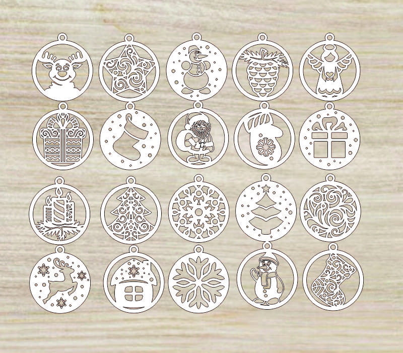 Christmas Ornaments Christmas Tree Toys Laser Cut Free Vector File