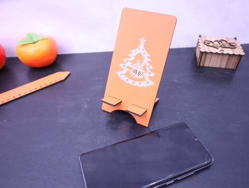 Christmas Phone Stand 3mm Laser Cut Free DXF File