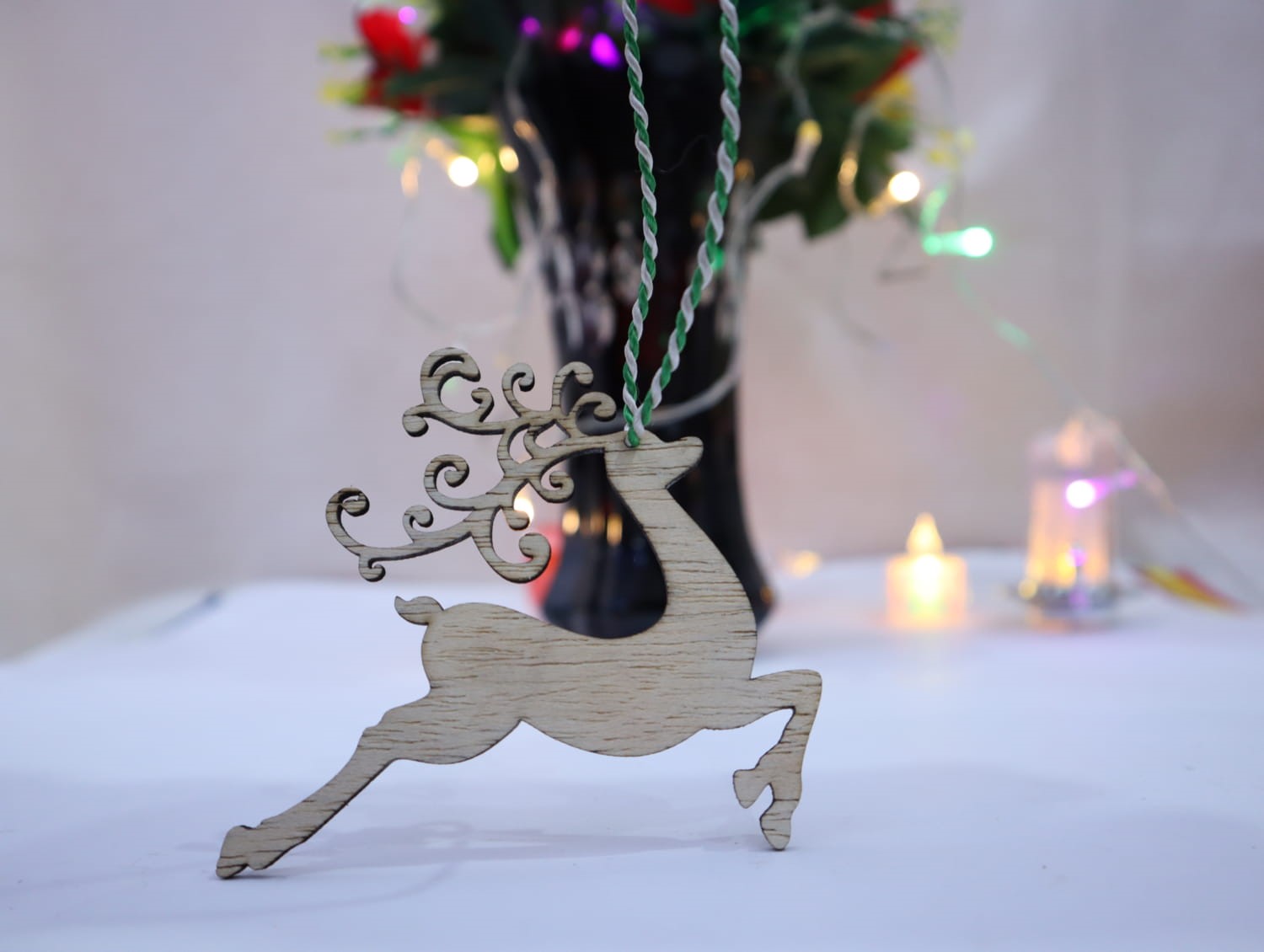 Christmas Reindeer Ornament Laser Cut Free Vector File