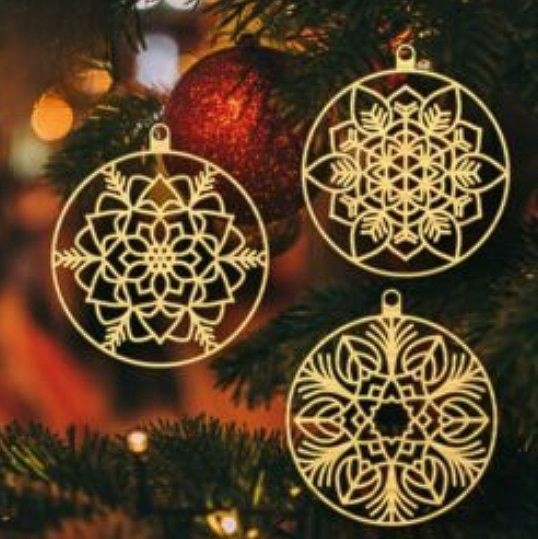 Christmas Snowflake Balls Laser Cut Free Vector File