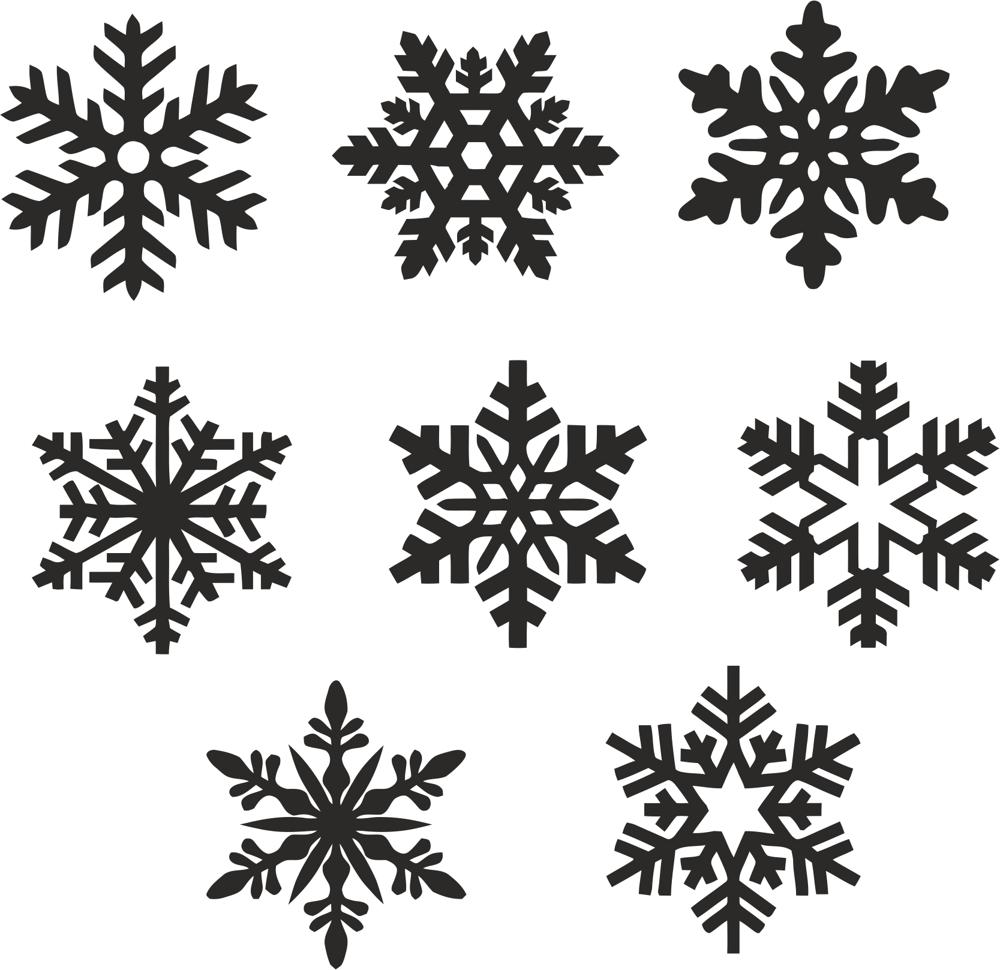 Christmas Snowflake Icons Set Laser Cut Free Vector File