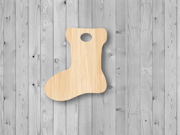 Christmas Stocking Wood Cutout Shape Unfinished Laser Cut Free Vector File