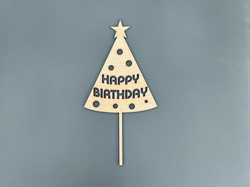 Christmas Tree Cake Topper Laser Cut Free DXF File