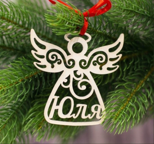 Christmas Tree Pendant Angel Laser Cut Free Vector File