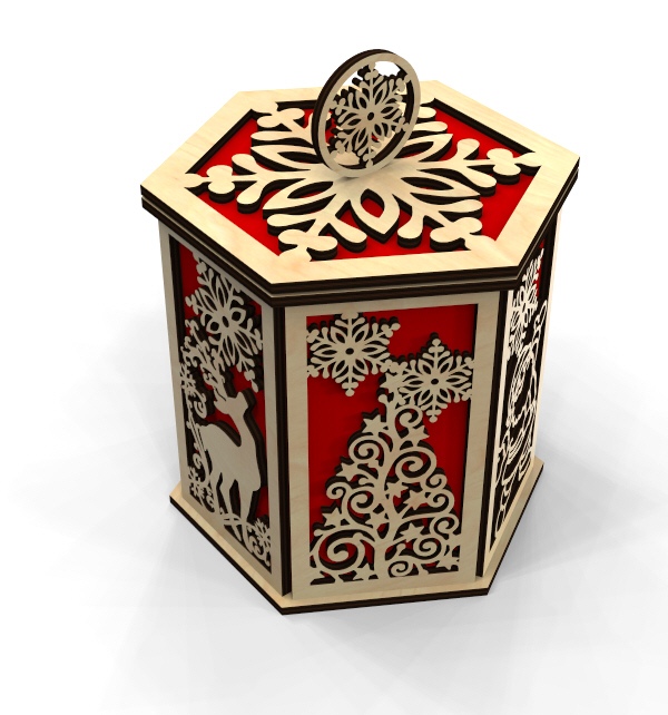 Wooden Decorative Gift Box Free Vector File