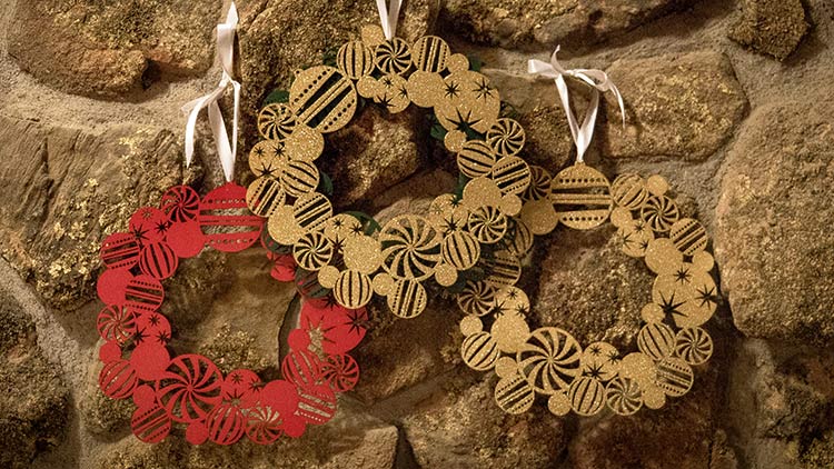 Christmas Wreath Template Laser Cut Free Vector File