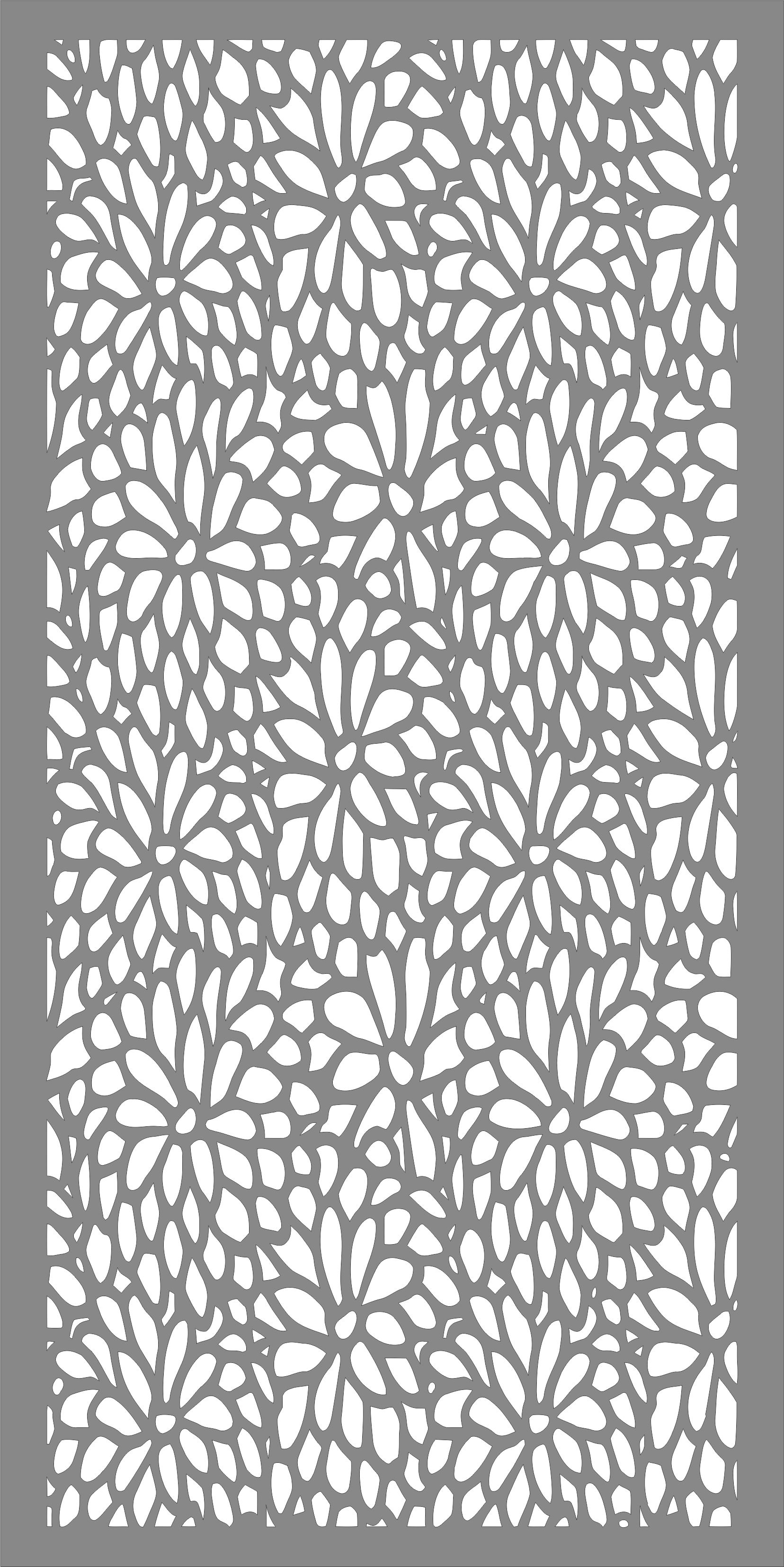 Chrysanthemum Flower Shaped Screen Pattern For Laser Cutting Free DXF File