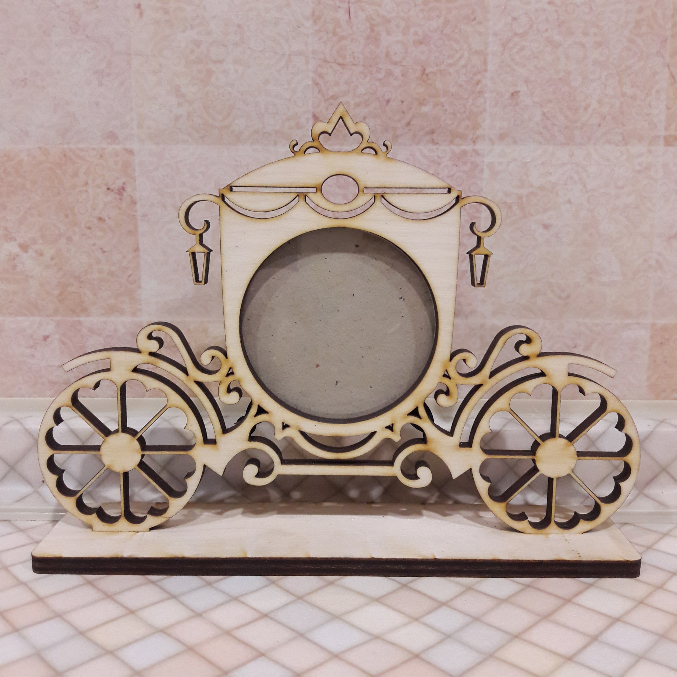 Cinderella Picture Frame For Laser Cut Free Vector File