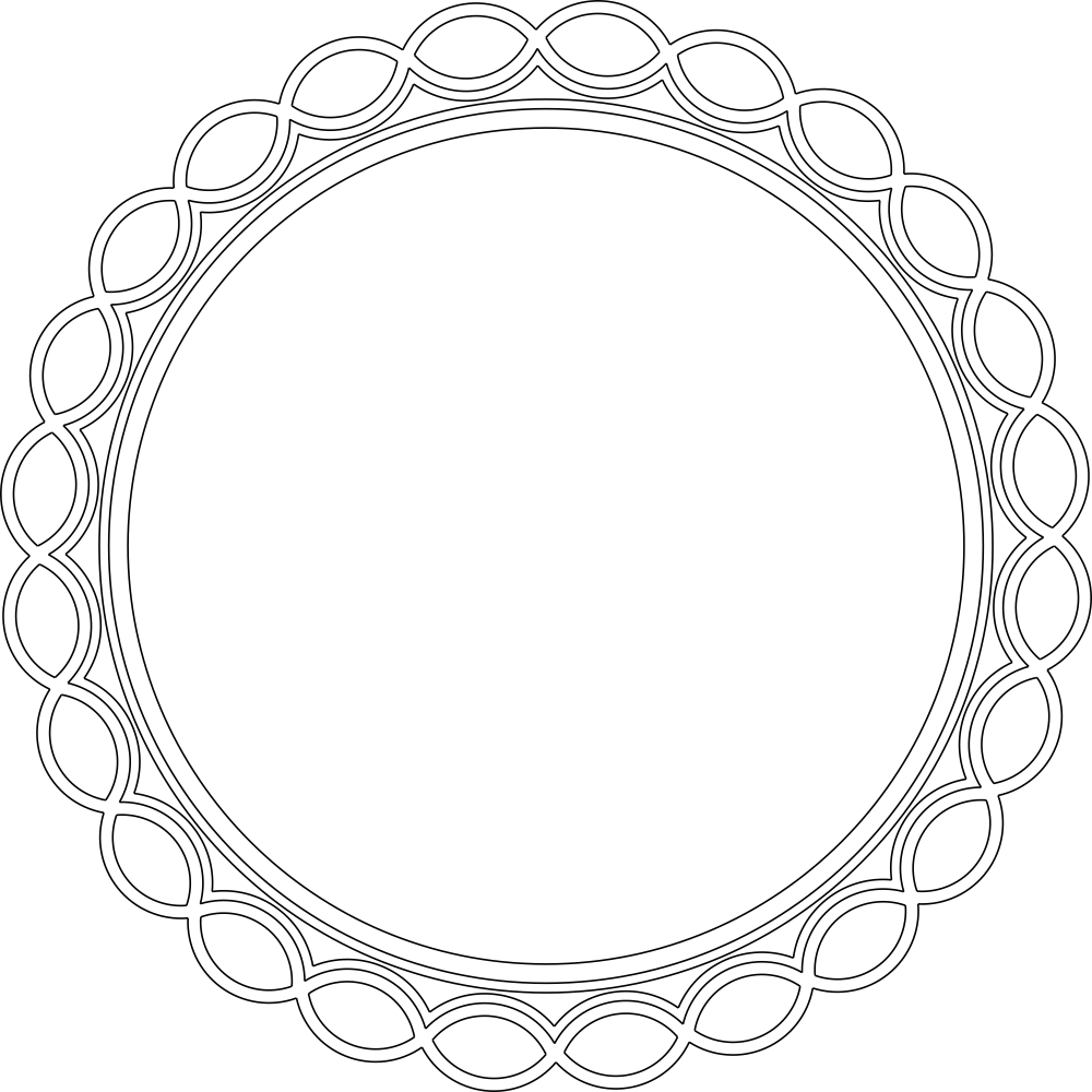 Circular Mirror Frame Free DXF File