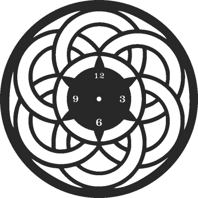 Clock Decor Free DXF File
