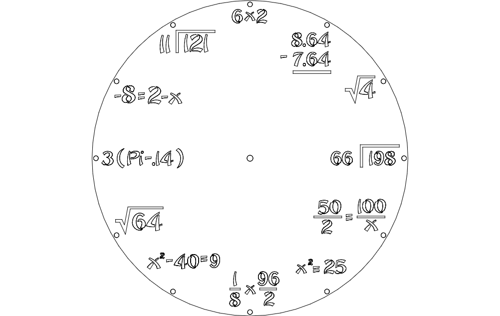 Clock Math Free DXF File