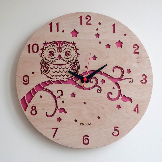 Clock Owl Engraving Free DXF File