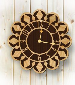 Clock Shaped Sunflower For Laser Cut Plasma Free Vector File