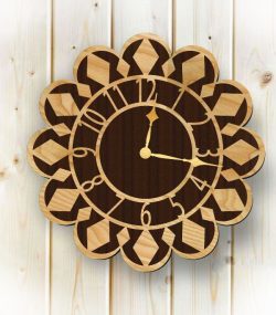 Clock Shaped Sunflower For Laser Cut Plasma Free DXF File