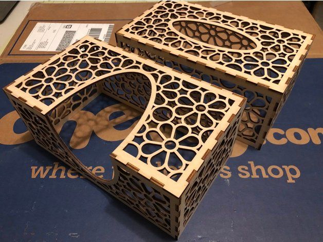 Cnc Laser Cut Plywood Tissue Box Free DXF File