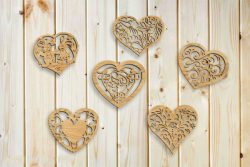 Cnc Laser Cut The Heart Shaped Decorative Pattern Plasma Free Vector File