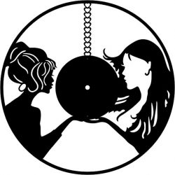 Cnc Laser Cut Two Girls Wall Clockcut Free Vector File