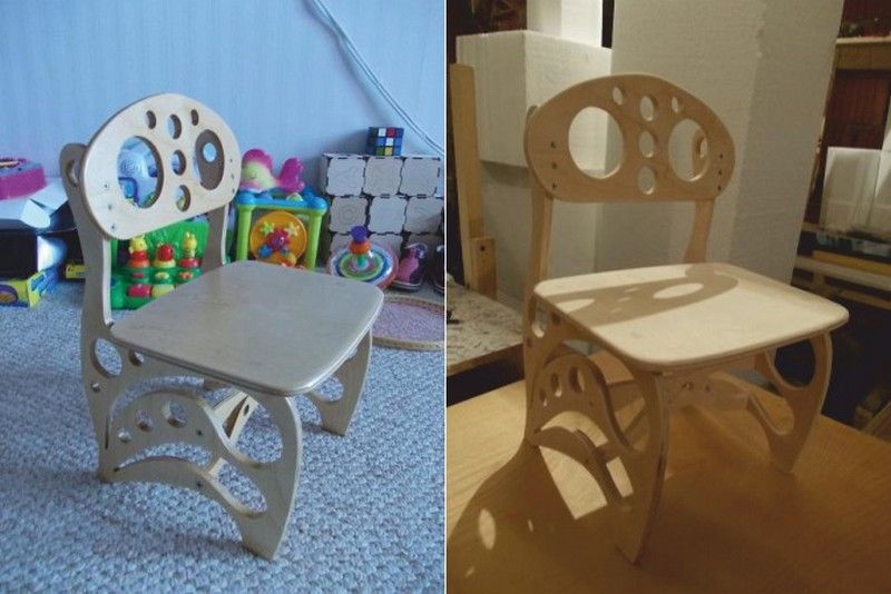Cnc Laser Cutting Wooden Baby Chair Free DXF File