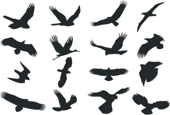 Collection Of Bird Silhouette Free DXF File