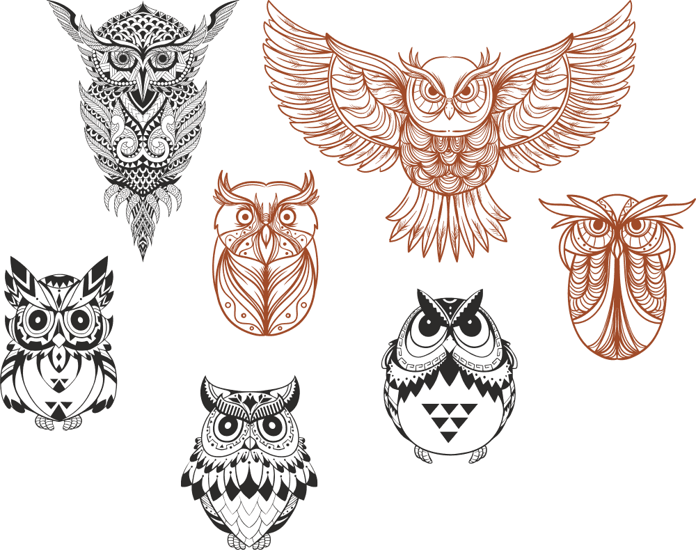 Collection Of Owl Engrave Free Vector File