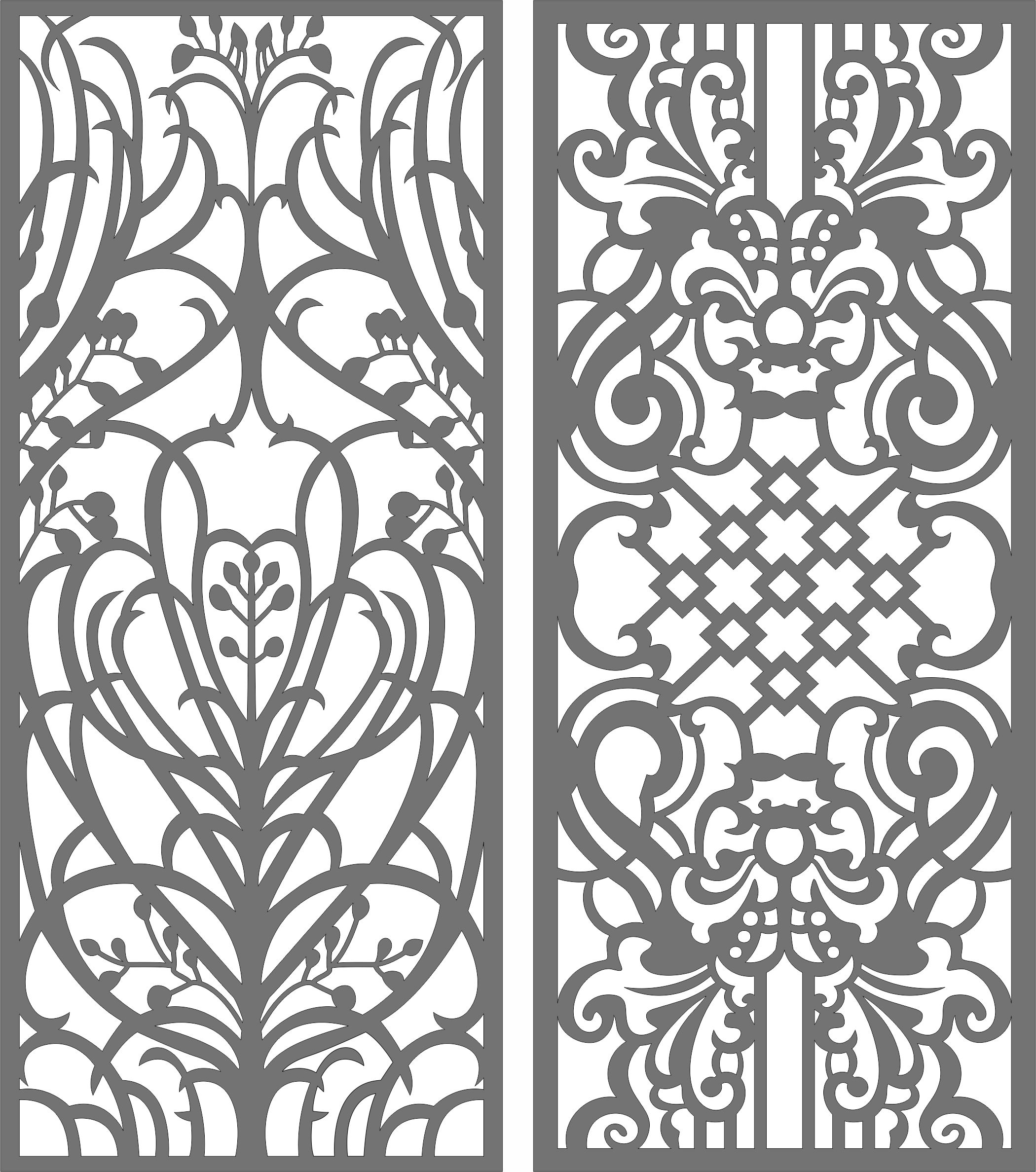Collection Of Panel Screen Room Divider Patterns For Laser Cut Free Vector File