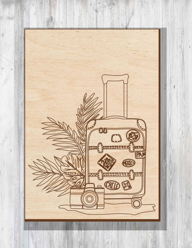Cover Suitcase Layout For Laser Cut Free Vector File