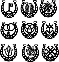 Creative Horseshoe Set For Laser Cut Free Vector File
