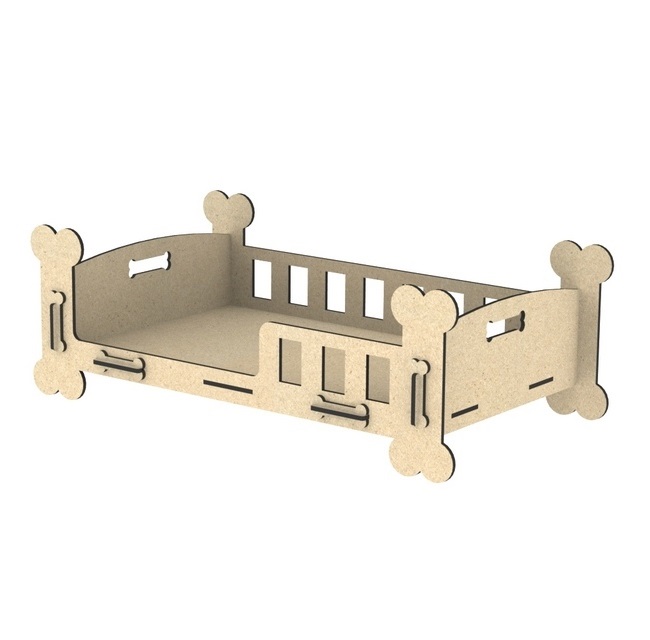 Cute Dog Bed Puppy Crib Pet Furniture For Laser Cut Free Vector File