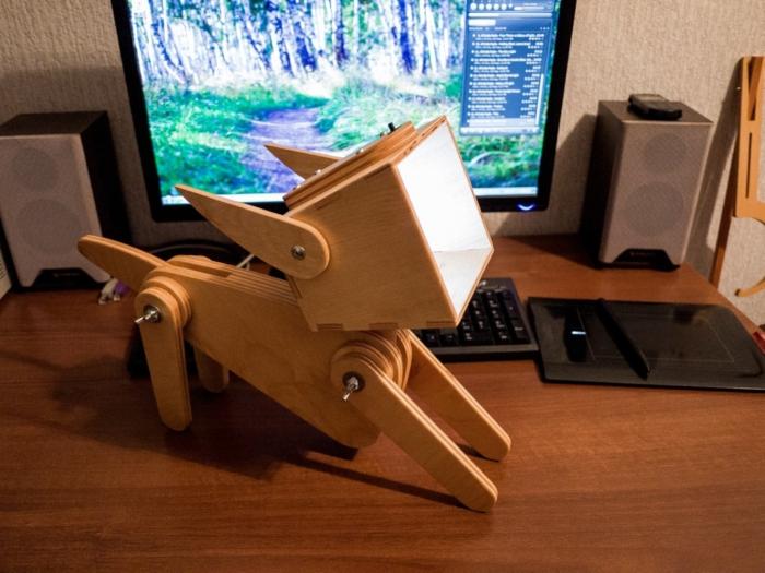 Cute Wooden Dog Design Adjustable Table Lamp Free DXF File