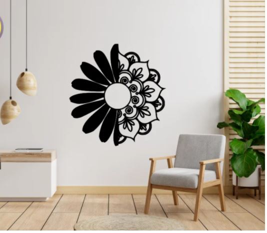 Daisy Mandala Floral Sunflower Mandala Decor Free DXF File