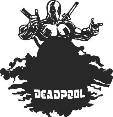 Deadpool Clock Free Vector File