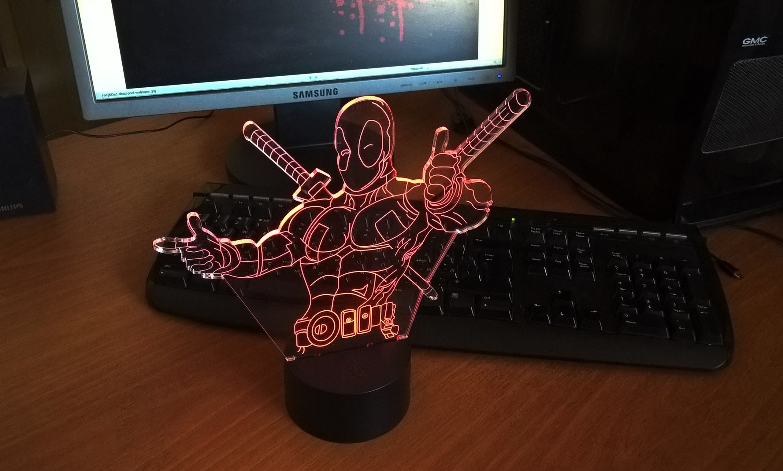 Deadpool Night Light Free Vector File