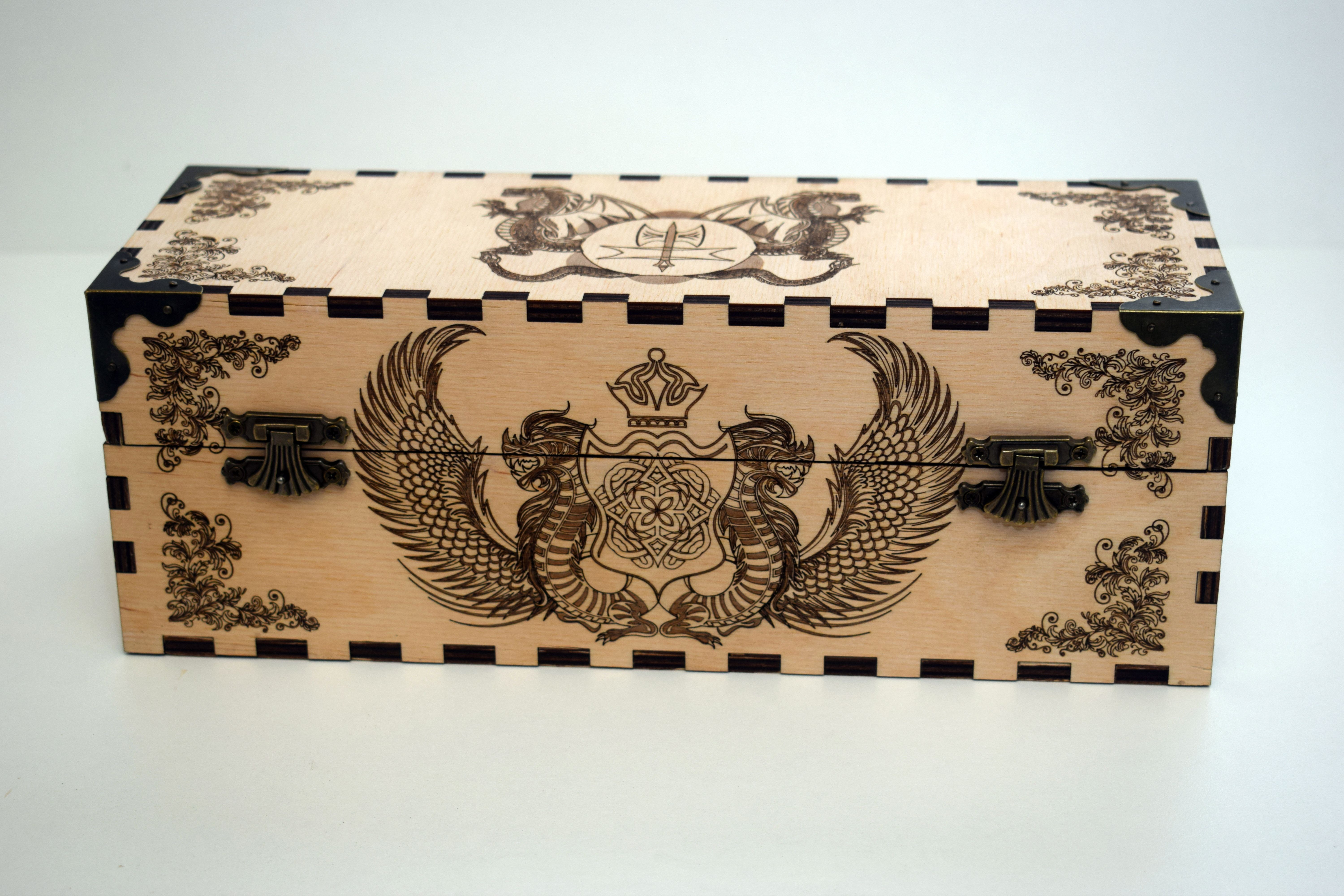 Decor Box Dragon Art Design Laser Cut Free Vector File