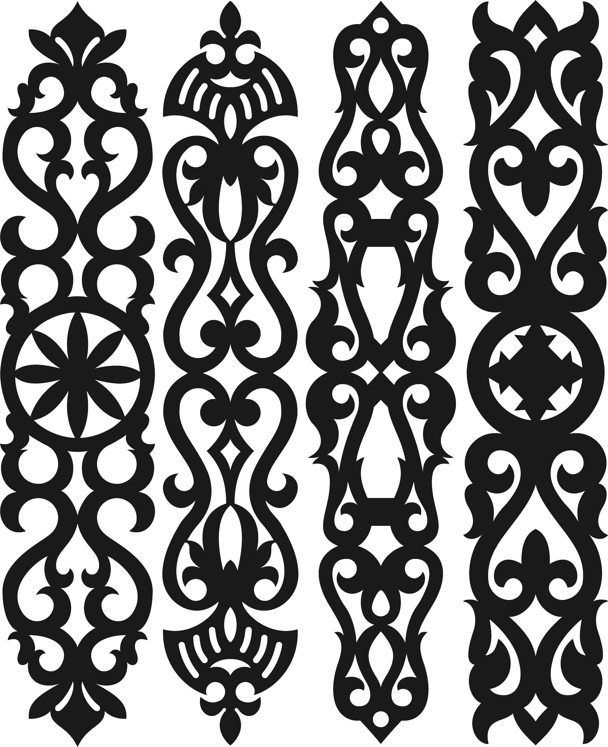 Decor Screen Designs Seamless Set For Laser Cut Free Vector File